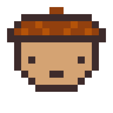 Acorn pixel art, 16×16 color by number