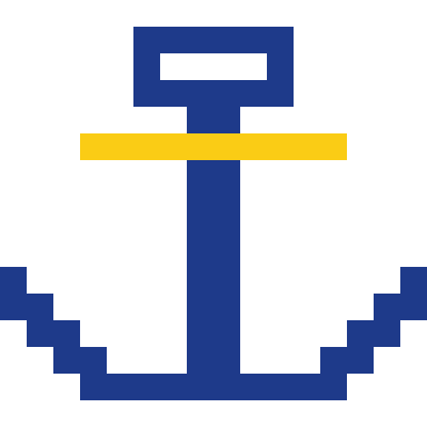Anchor pixel art, 16×16 color by number