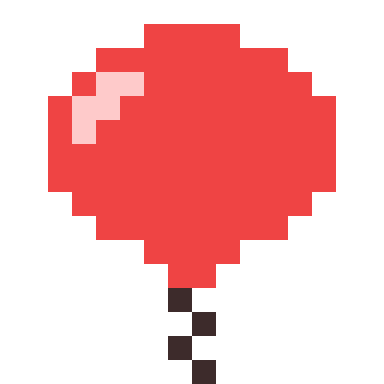 Balloon pixel art, 16×16 color by number