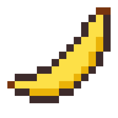 Banana pixel art, 16×16 color by number