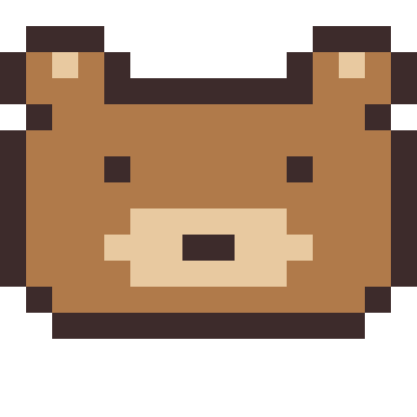 Bear pixel art, 16×16 color by number