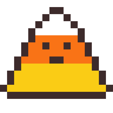 Candy corn pixel art, 16×16 color by number