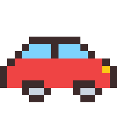 Car pixel art, 16×16 color by number