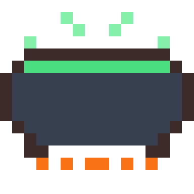 Cauldron pixel art, 16×16 color by number