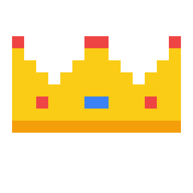 Crown pixel art, 16×16 color by number