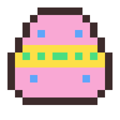 Easter egg pixel art, 16×16 color by number
