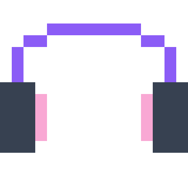 Headphones pixel art, 16×16 color by number