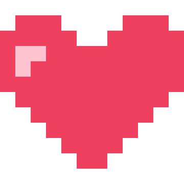 Heart pixel art, 12×12 color by number