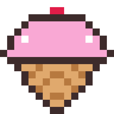 Ice cream pixel art, 16×16 color by number