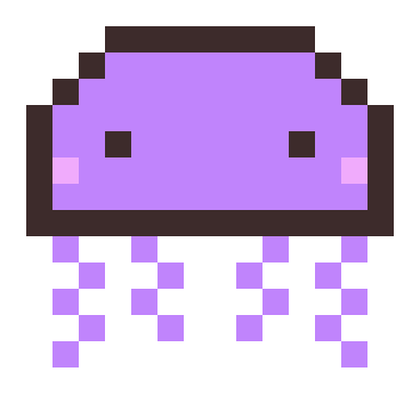 Jellyfish pixel art, 16×16 color by number
