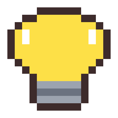 Light bulb pixel art, 16×16 color by number