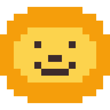 Lion pixel art, 16×16 color by number