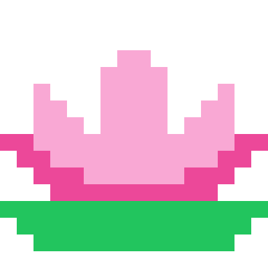 Lotus pixel art, 16×16 color by number