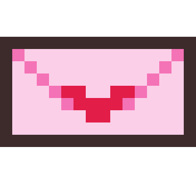Love letter pixel art, 16×16 color by number