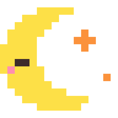 Moon pixel art, 16×16 color by number