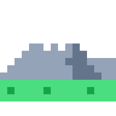 Mountains pixel art, 16×16 color by number