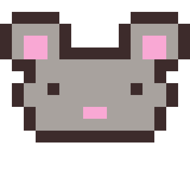 Mouse pixel art, 16×16 color by number
