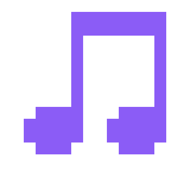 Music notes pixel art, 16×16 color by number