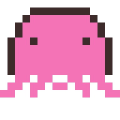 Octopus pixel art, 16×16 color by number