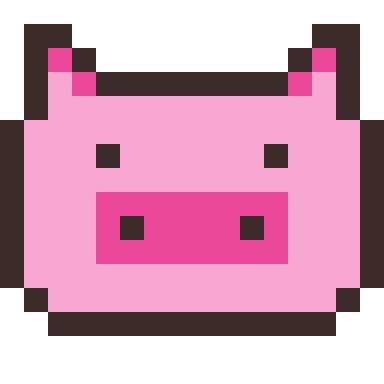 Piglet pixel art, 16×16 color by number