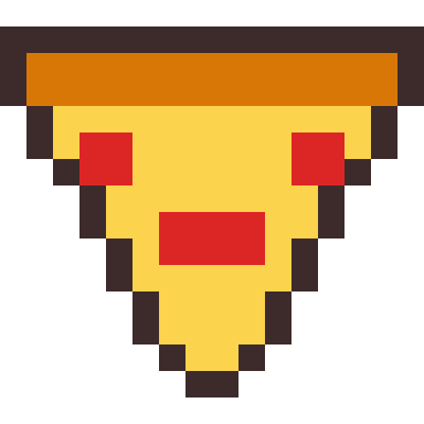 Pizza slice pixel art, 16×16 color by number