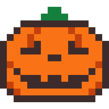 Pumpkin pixel art, 16×16 color by number