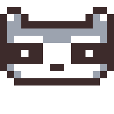 Raccoon pixel art, 16×16 color by number