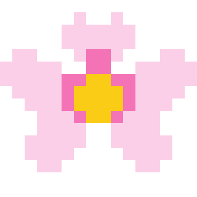 Cherry blossom pixel art, 16×16 color by number