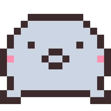 Seal pixel art, 16×16 color by number