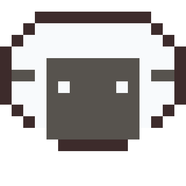 Sheep pixel art, 16×16 color by number