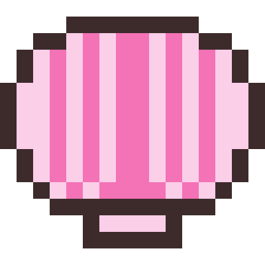 Seashell pixel art, 16×16 color by number