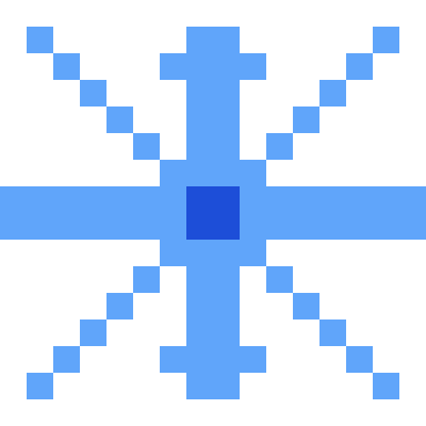 Snowflake pixel art, 16×16 color by number