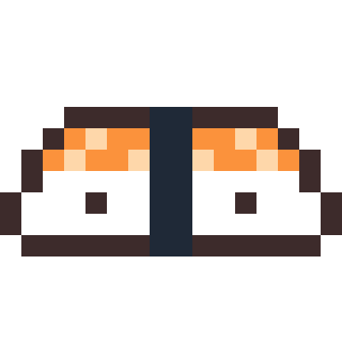 Sushi pixel art, 16×16 color by number