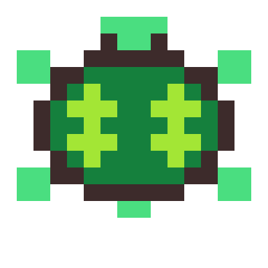 Sea turtle pixel art, 16×16 color by number