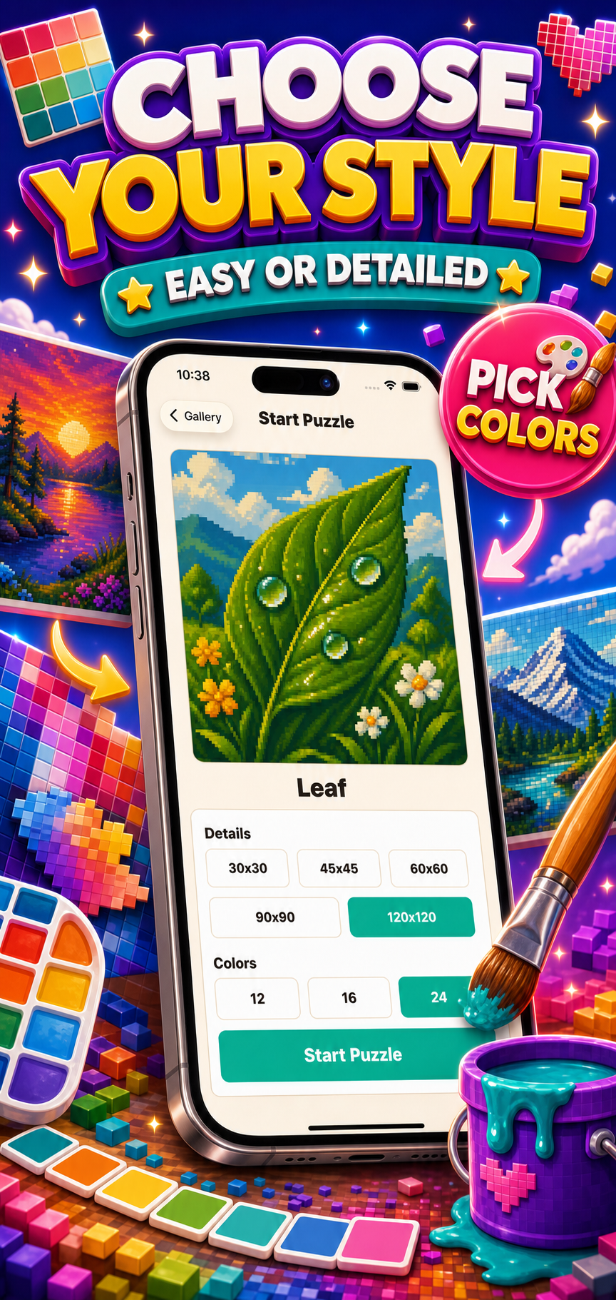 Pixel Paint photo import screen