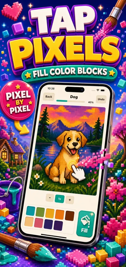 Pixel Paint pixel coloring gameplay screen