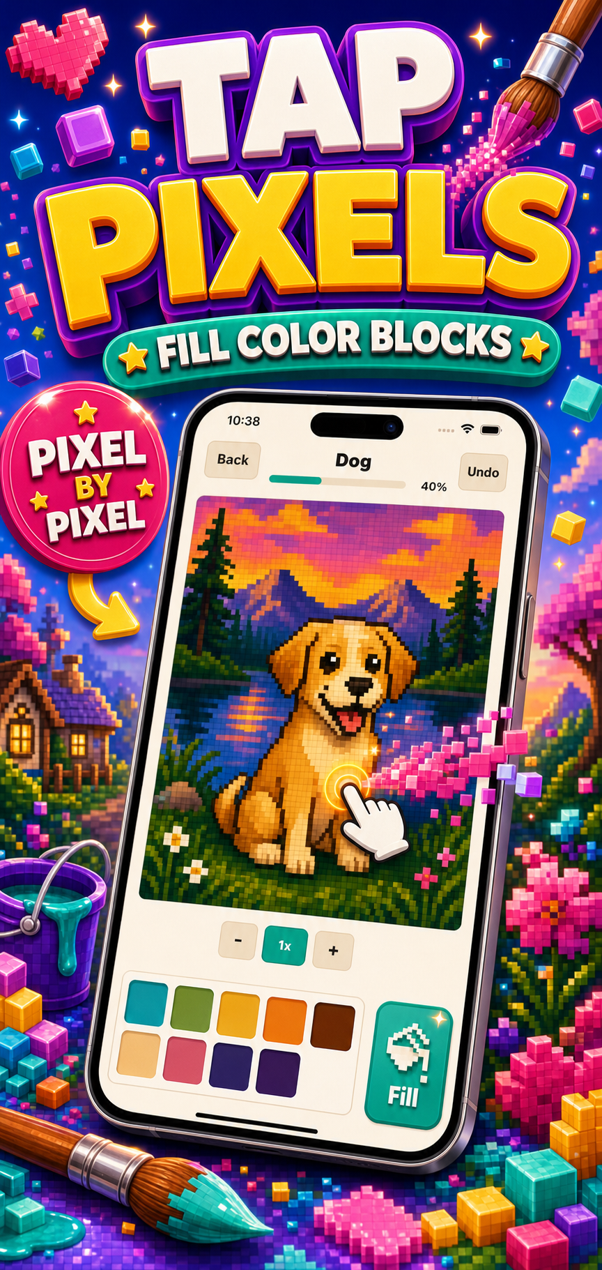 Pixel Paint coloring gameplay screen